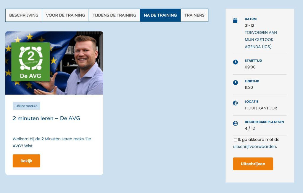 Blended leren - na de training